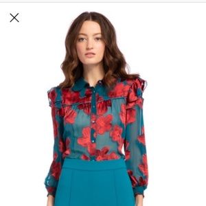 Alice and Olivia NWT floral blouse size Small